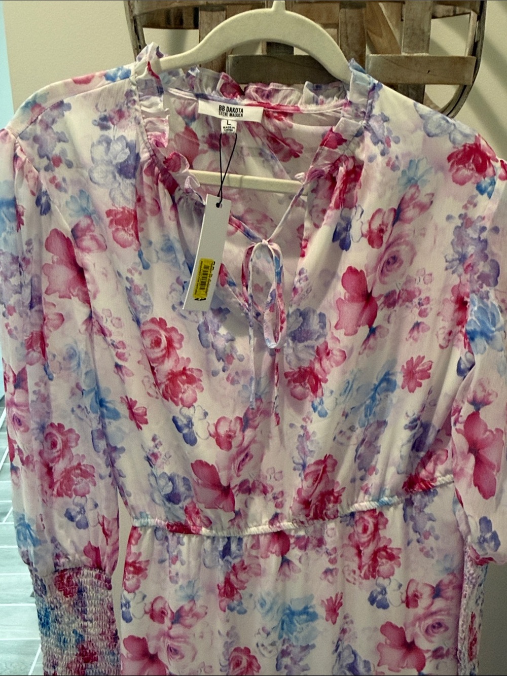 BB Dakota by Steve Madden Pink & Blue Floral Maxi Dress